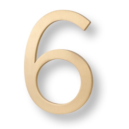 SURE-LOC HARDWARE Sure-Loc Hardware Floating House Number, 6, No. 6, Satin Brass HNF6-6 SB